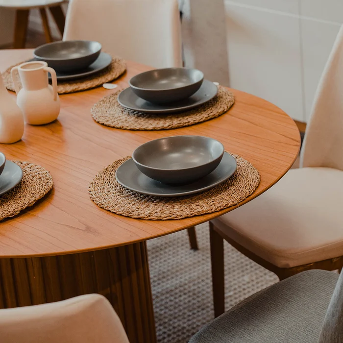 Mesa de Comedor Ovalo - Línea Nevada - Marrón en Marrón - Mesas de comedor, Uruguay | Ecowood, vista 4
