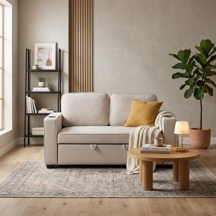 Sofá Cama Milan 150 cm - Beige en Beige - Sillones y sofás, Uruguay | Berna Home, vista 2