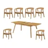 Juego de Comedor Ivy Mesa Rectangular Extensible 160cm con Seis Sillas Madera Natural de Gomero - Mesas de comedor, Uruguay | Berna home, vista 1 de 11