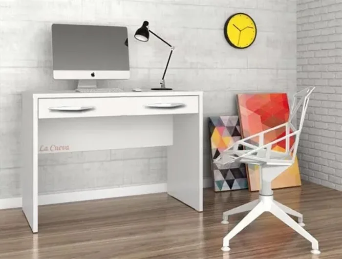 Escritorio 1 cajon - Blanco en Blanco - Escritorios y sillas de escritorio, Uruguay | La Cueva Muebles, vista 3