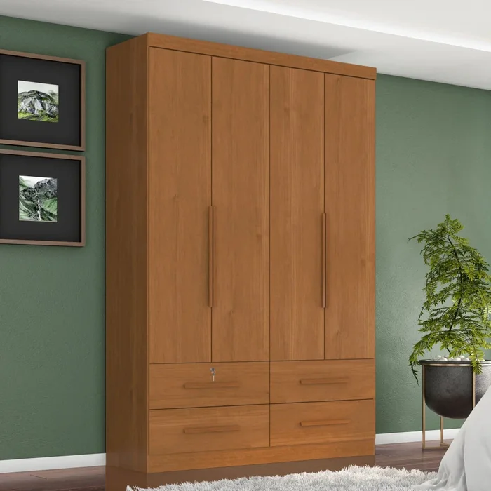 Ropero Max Plus 4 Puertas 4 Cajones - Línea Glam - Natural en Madera natural - Roperos y placares, Uruguay | Ecowood, vista 2