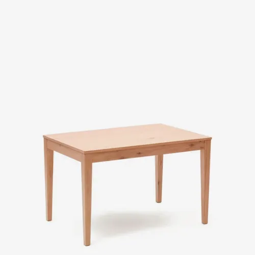 Mesa extensible Yain de chapa y madera maciza de roble - 120 (180) x 80 cm en Madera natural - Mesas de comedor, Uruguay | Kavehome