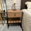 Mesa de Luz James (Marrón Claro/Hierro Negro) - Mesas de luz, Uruguay | Berna home, vista 4 de 5