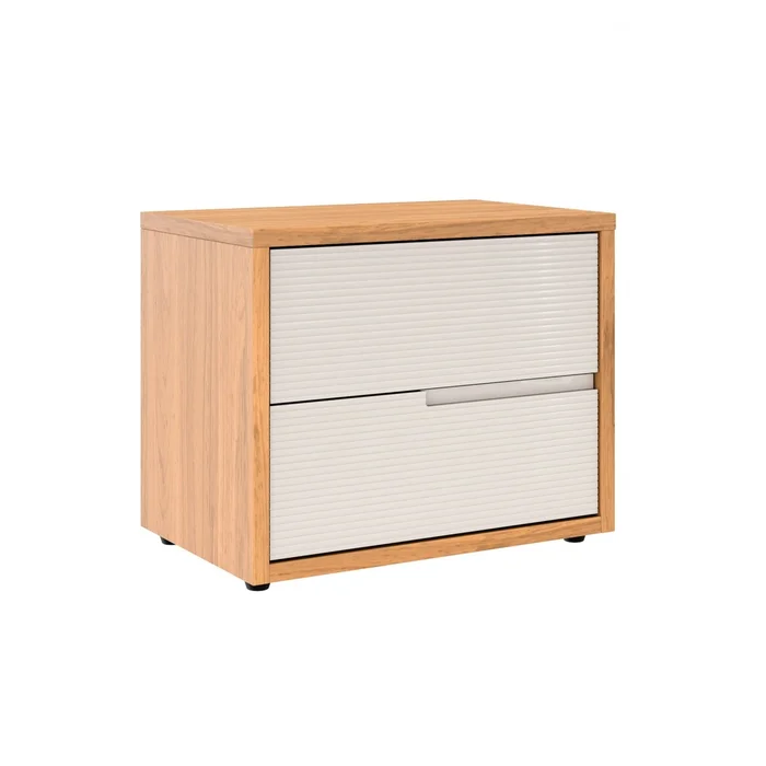 Mesa de Luz 2 cajones - Moderna - Beige Frizz en Beige - Mesas de luz, Uruguay | Rústico Hogar, vista 2