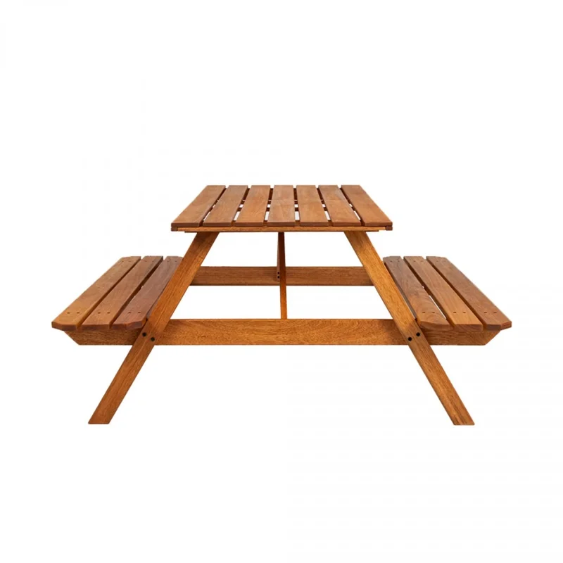 Mesa + 2 bancos de Eucalipto - Pic-Nic en Marrón - Muebles para el exterior, Uruguay | Rústico Hogar, vista 3