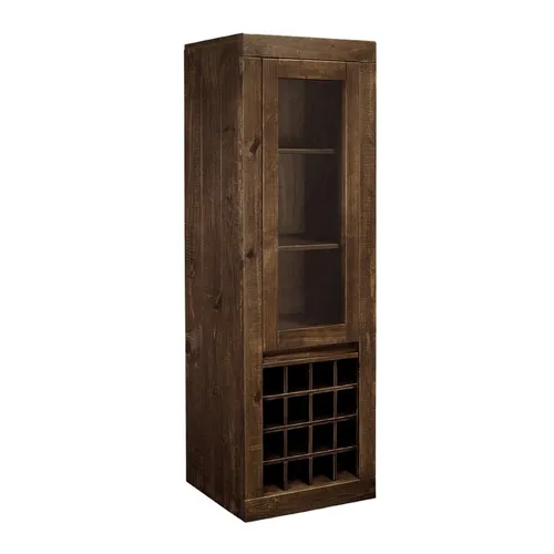 Cristalero Con Botellero 1 Puerta Canela en Madera natural - Aparadores y recibidores, Uruguay | Satec