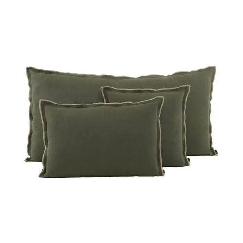 ALMOHADON SEONI LINO en Verde oliva - Textiles, Uruguay | Masinfinito Casa