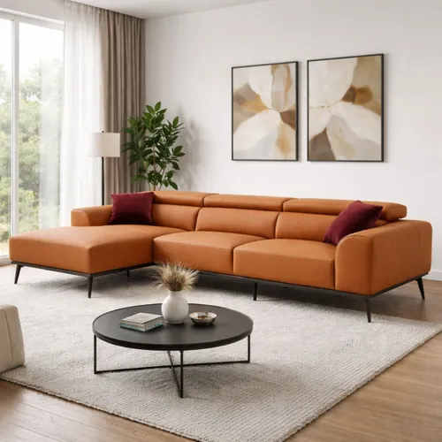 Sofá DUNA CUERO Marrón IZQUIERDO - Sillones y sofás, Uruguay | Viasono