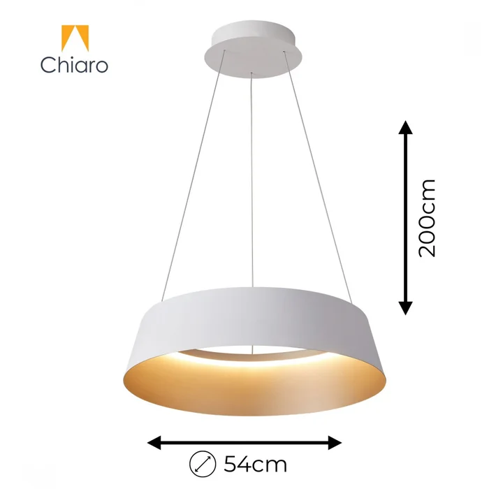 Campana led de Suspender DIMERIZABLE interior champagne 50W - BLANCA en Blanco, Uruguay | Iluminica, vista 3