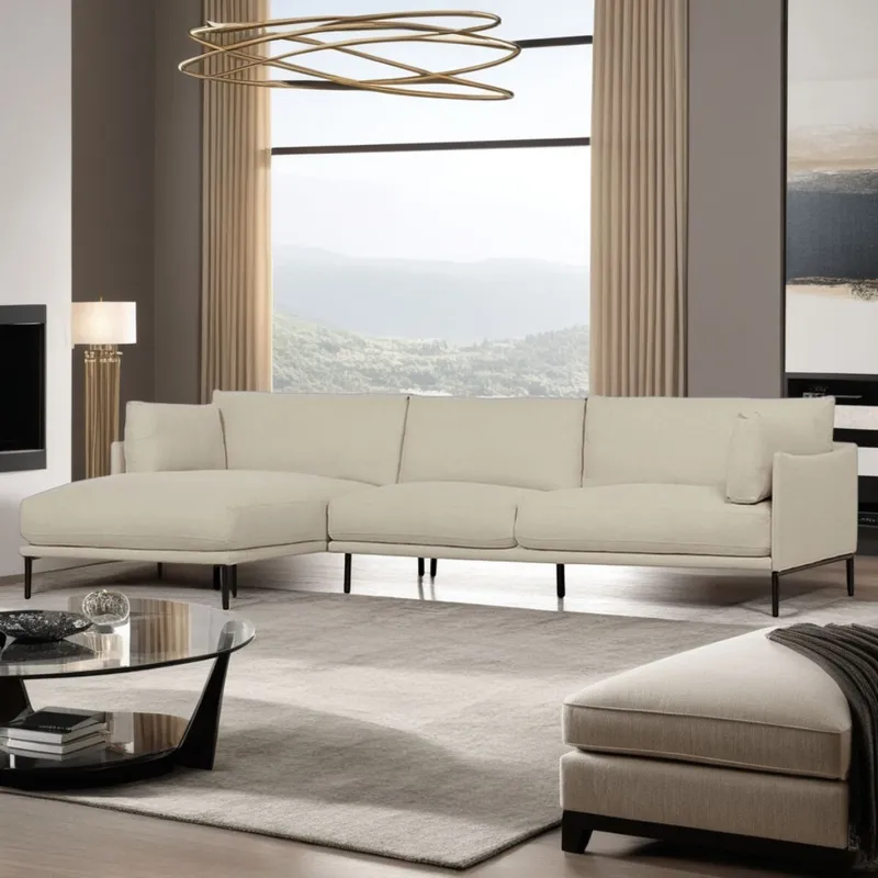 Sofá con chaise COSTA BEIGE IZQUIERDO - Sillones y sofás, Uruguay | Viasono