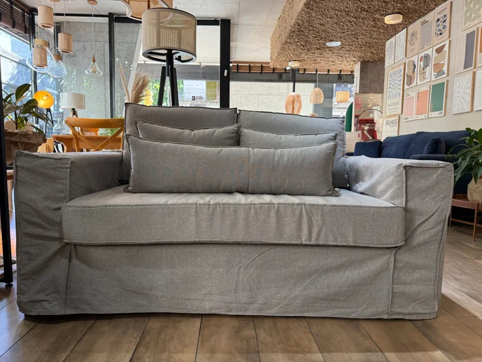 Sofá Granada 2 Cuerpos Funda Desmontable 165cm - Gris Lino en Gris - Sillones y sofás, Uruguay | Berna home, vista 2