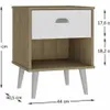 Mesa de Luz 1 cajon Nogal/Blanco, Uruguay | Que Sal Muebleria, vista 3 de 9