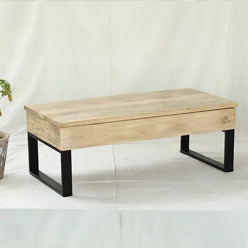 M46 Ratona elevable en Madera natural - Mesas de living, Uruguay | Victoriana