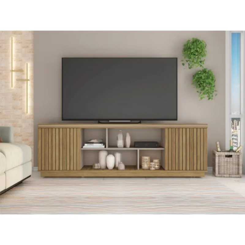Rack Simetria 1.80 en Madera natural - Muebles para TV, Uruguay | Albanés