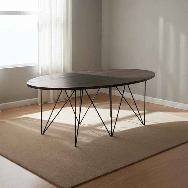 Mesa De Comedor Madera-y-metal Natural-beige Calcuta en Madera natural - Mesas de comedor, Uruguay | Divino