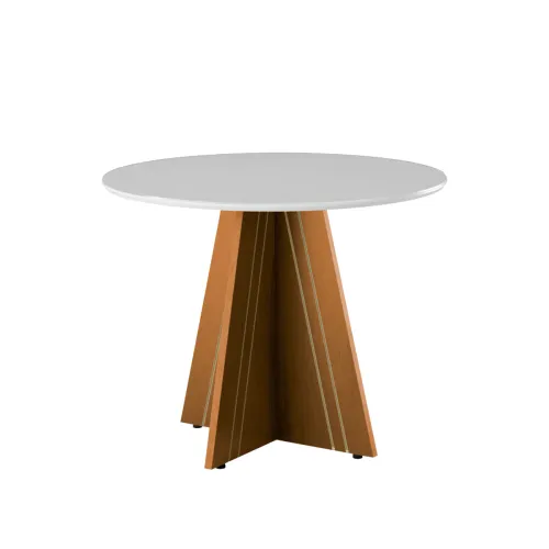 Mesa Dublin 1030x1030 Mm Light C/vidrio Color Blanco en Blanco - Mesas de comedor, Uruguay | Castro