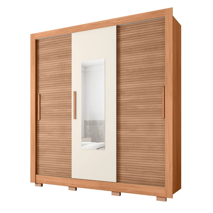 Ropero Chile Lux 1.9 Color Freijo/off White en Madera natural - Roperos y placares, Uruguay | Castro
