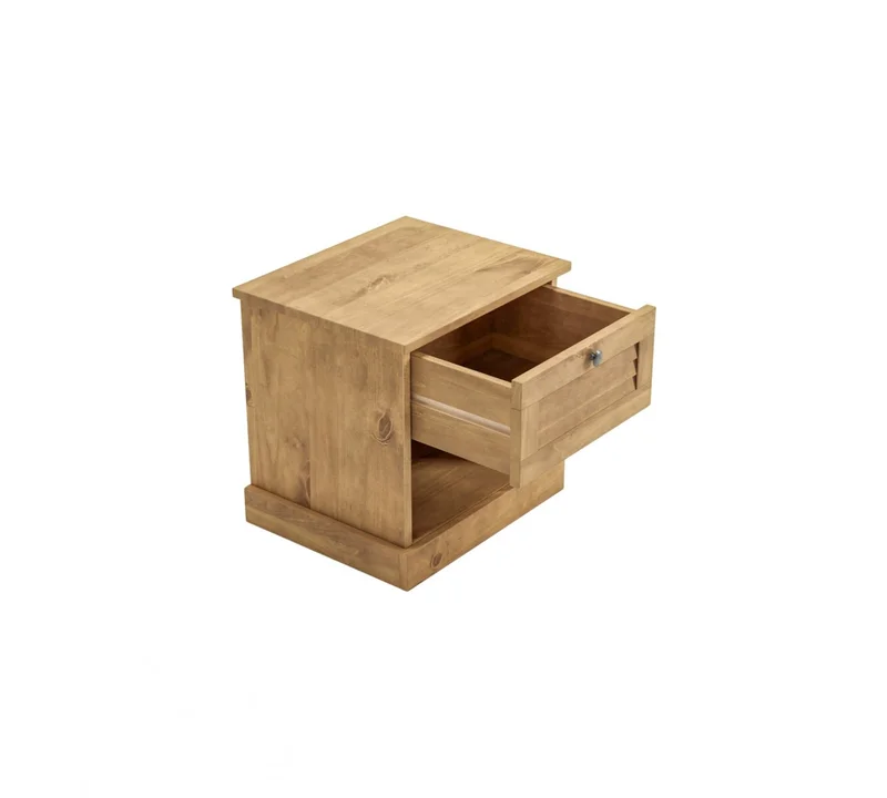 Mesa de Luz 1 Cajón - Línea Valenciana - Natural en Madera natural - Mesas de luz, Uruguay | Rústico Hogar, vista 3