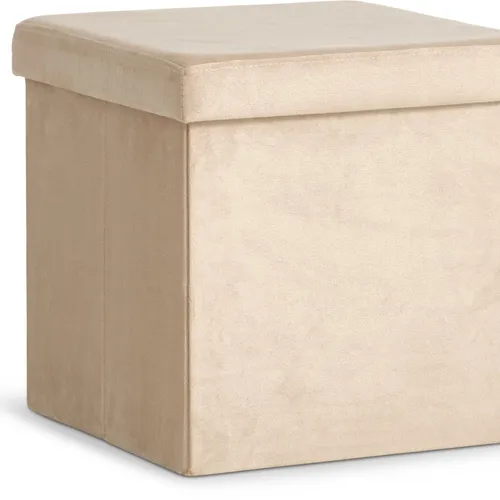 Puf AUNING 38x38 con almac terciopelo arena osc en Arena oscuro - Butacas, banquetas y puffs, Uruguay | JYSK