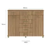 Comoda Cajonera de 8 cajones 2 puertas 1 perchero y 2 estantes internos para Dormitorio o Living - FE - Miel en Marrón - Cómodas, Uruguay | Mulata, vista 4 de 5