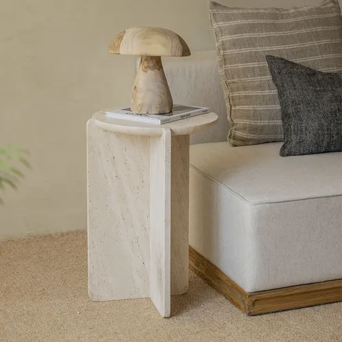Mesa Lateral Eva en Beige - Mesas de arrimo, Uruguay | De Arcos