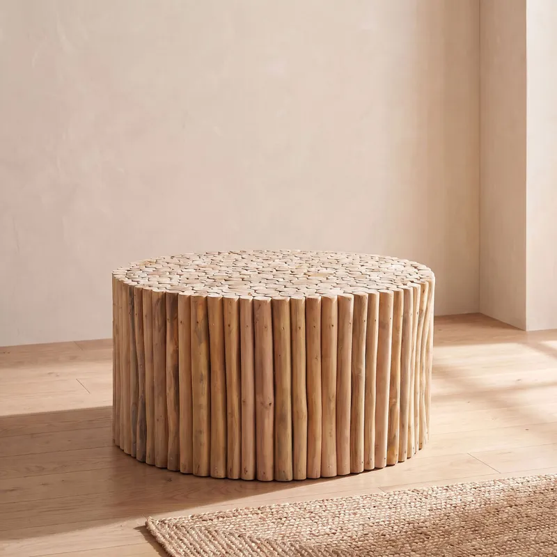 Mesa Ratona Madera-de-teca Natural-beige Tolino Natural en Madera natural - Mesas de living, Uruguay | Divino