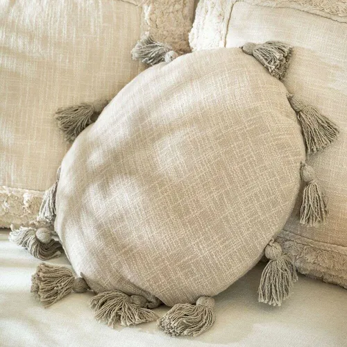 ALMOHADON 100% ALGODON REDONDO - CRUDO - 45 CMS en Off-white - Textiles, Uruguay | La Iberica