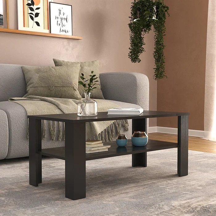 Mesa De Living Rectangular Con Estante 100% Mdp en Marrón - Mesas de living, Uruguay | Soy Hogar, vista 2