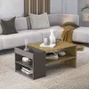 Mesa De Centro Con Estante Y Revisteros Mdp en MIEL/GRAFITO - Mesas de arrimo, Uruguay | Muebles Express, vista 3 de 3