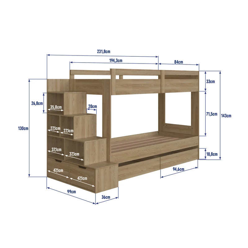 Cucheta Luca – Con Cajones – Marrón en Madera natural - Dormitorio, Uruguay | RM Muebles y Deco, vista 6