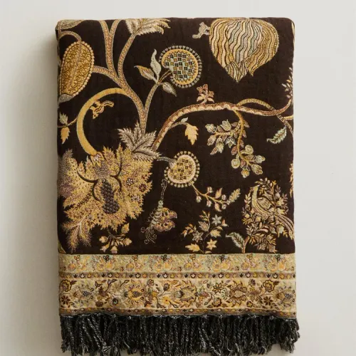 MANTA JACQUARD FLORES - Textiles, Uruguay | Zara Home