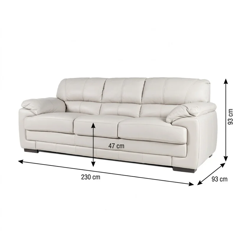 Sofá Oxford - Cuero Básico - 3 cuerpos - Arena en Beige - Sillones y sofás, Uruguay | Nyr, vista 6