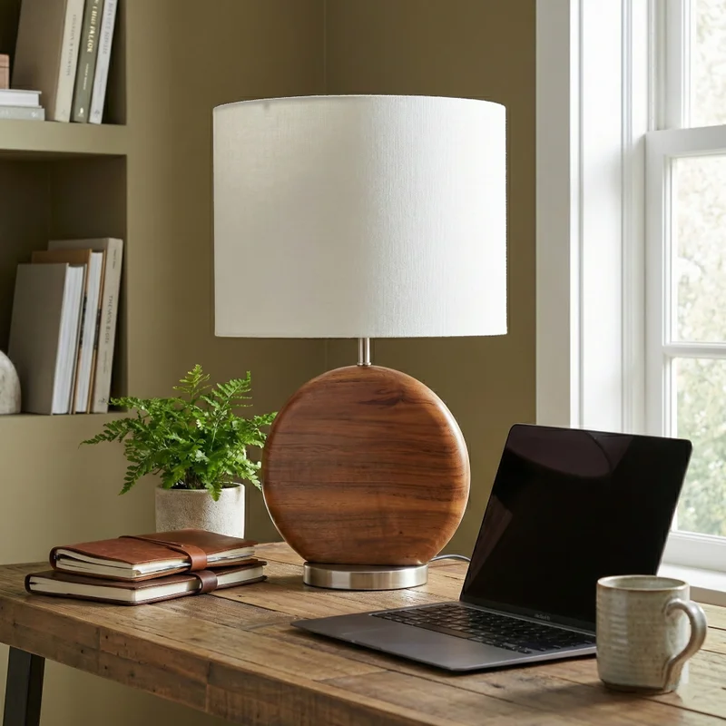 Lámpara de Mesa Orbital Wood en Madera natural - Lámparas de mesa, Uruguay | La Perla, vista 4