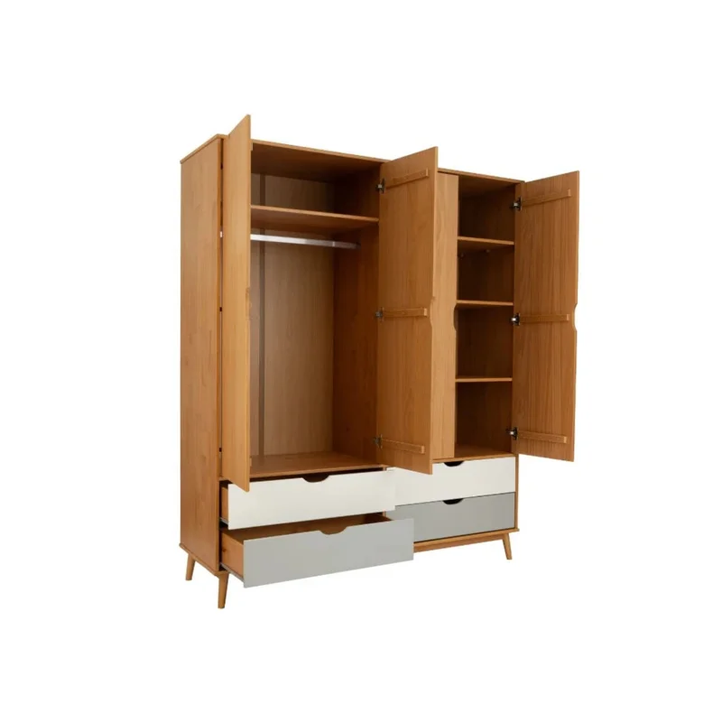 Ropero 4 Puertas Línea Praga en Madera natural - Roperos y placares, Uruguay | Ecowood, vista 3