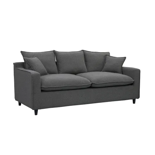 Sofa 3 Cuerpos Moderno Tapizado Tela Con Patas en Gris - Sillones y sofás, Uruguay | Soy Hogar