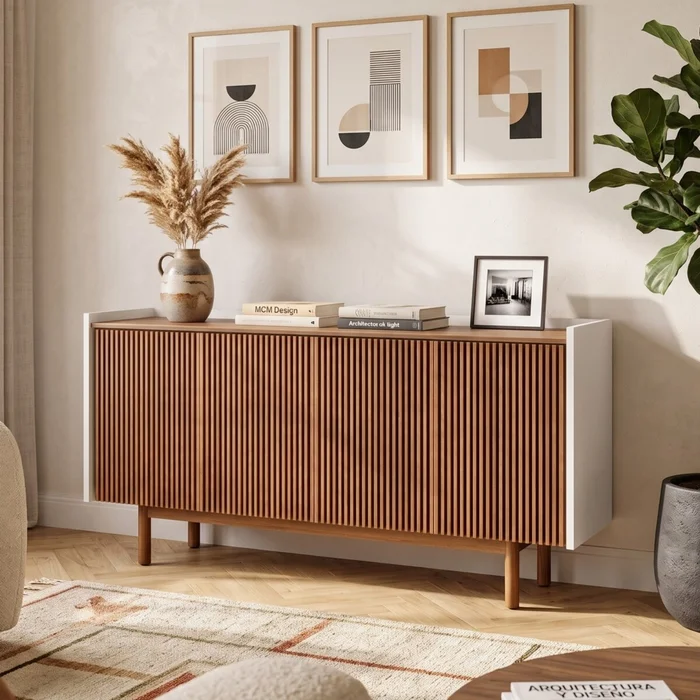 Aparador Buffet Dune Ripiado 1.6 - Linea Manhattan - Off White en Focus Mari Slim - Aparadores y recibidores, Uruguay | Rústico Hogar