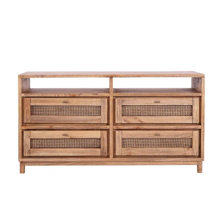 Comoda 4 Cajones Madera Natural-beige Trento en Madera natural - Cómodas, Uruguay | Divino, vista 2