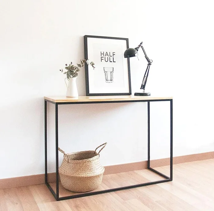Escritorio Desk Hierro Y Madera en Madera natural - Escritorios y sillas de escritorio, Uruguay | Treehouse Deco, vista 3