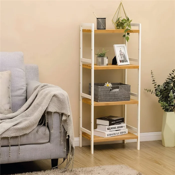 ESTANTERIA 4 TABLAS 32X32X108 CM BAMBOO CON BLANCO en Multicolor - Bibliotecas, Uruguay | Koz, vista 2