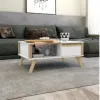 Mesa Ratona Combinada Madera Blanco/Miel - Mesas de living, Uruguay | Que Sal Muebleria, vista 4 de 5