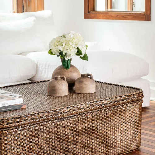MESA BAUL - RATTAN OSCURO en Marrón - Mesas de living, Uruguay | La Iberica
