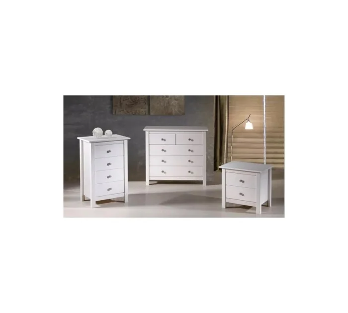 Mesa De Luz 2 Cajones Madera - Berna en Blanco - Mesas de luz, Uruguay | Rústico Hogar, vista 2