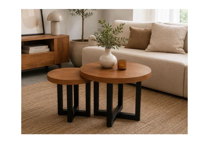 Set Mesas AMBAY Redondas en Madera natural - Mesas de living, Uruguay | Finkel, vista 3