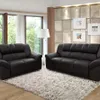 Juego De Living Sillon 3+2 Cuerpos Sofa Pu Negro Cordoba en Negro - Aparadores y recibidores, Uruguay | Soy Hogar, vista 7 de 8