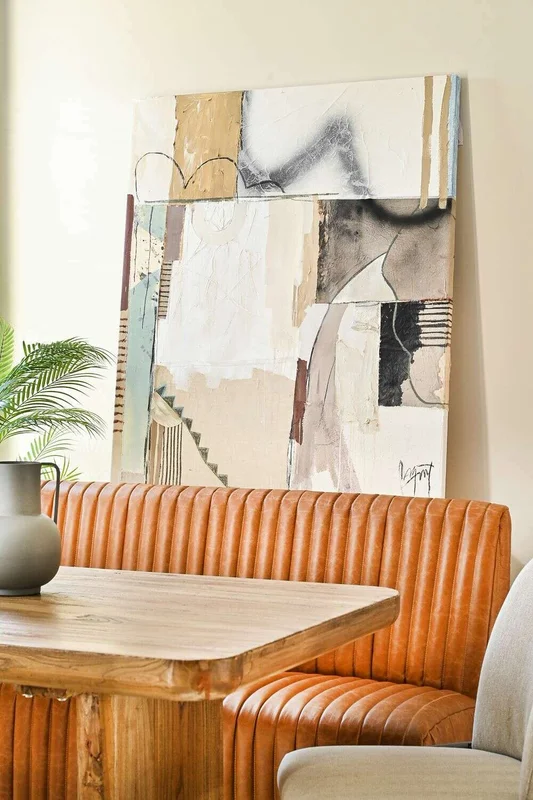 SILLON DE COMEDOR FERRARO - CUERO ITALIANO CARAMELO - 1.53 MTS en Marrón - Sillones y sofás, Uruguay | La Iberica, vista 13