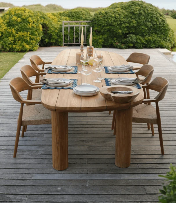 MESA JASSE TEKA NATURAL EXTERIOR en Madera natural - Mesas de comedor, Uruguay | Masinfinito Casa, vista 3