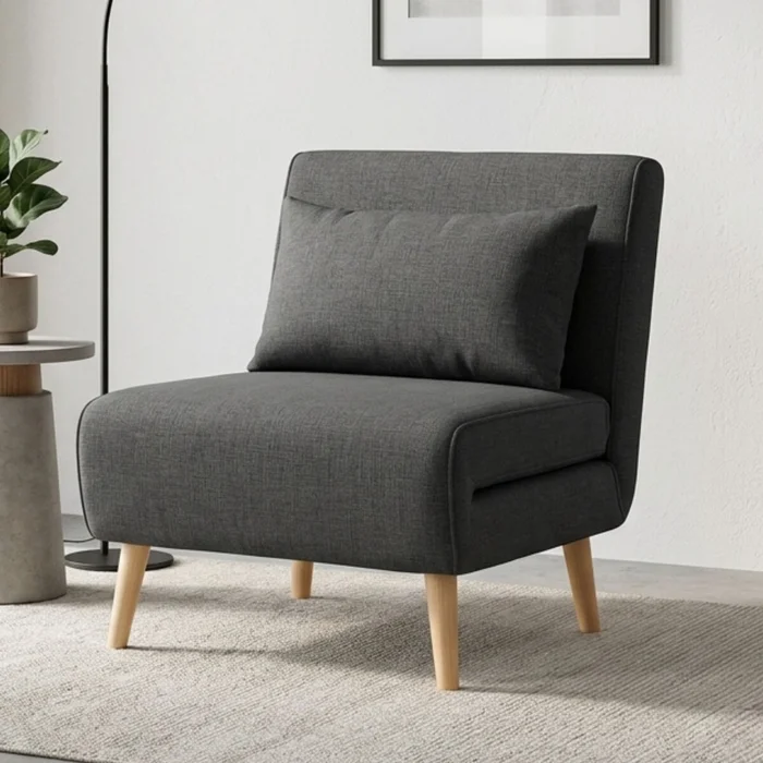 Sillon cama Trifold 1 cuerpo - Gris en Gris, Uruguay | La Cueva Muebles