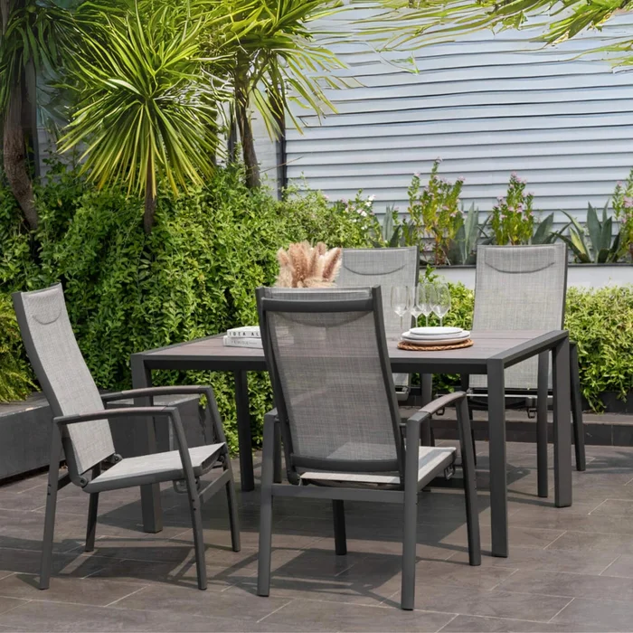 Mesa De Aluminio Para Jardín - Urbanite - 160x90 - Gris en Gris - Mesas de comedor, Uruguay | Ecowood, vista 2