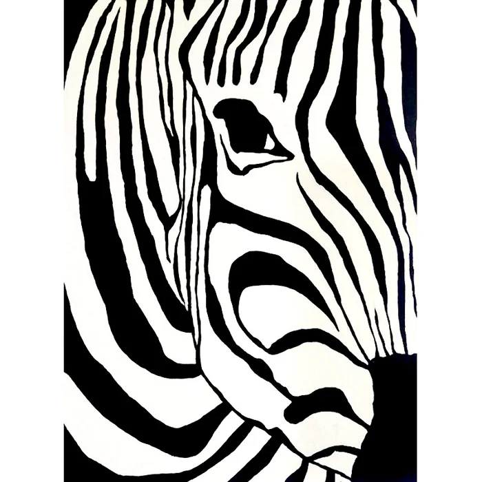 Cebra, óleo sobre lienzo 60x80cm en Multicolor - Decoración de pared, Uruguay | Alta Gracia Deco