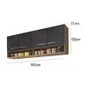 Mueble De Cocina Aereo Alto 4 Puertas 2 Estantes 100% Mdp en Negro - Mesas de living, Uruguay | Soy Hogar, vista 5 de 8